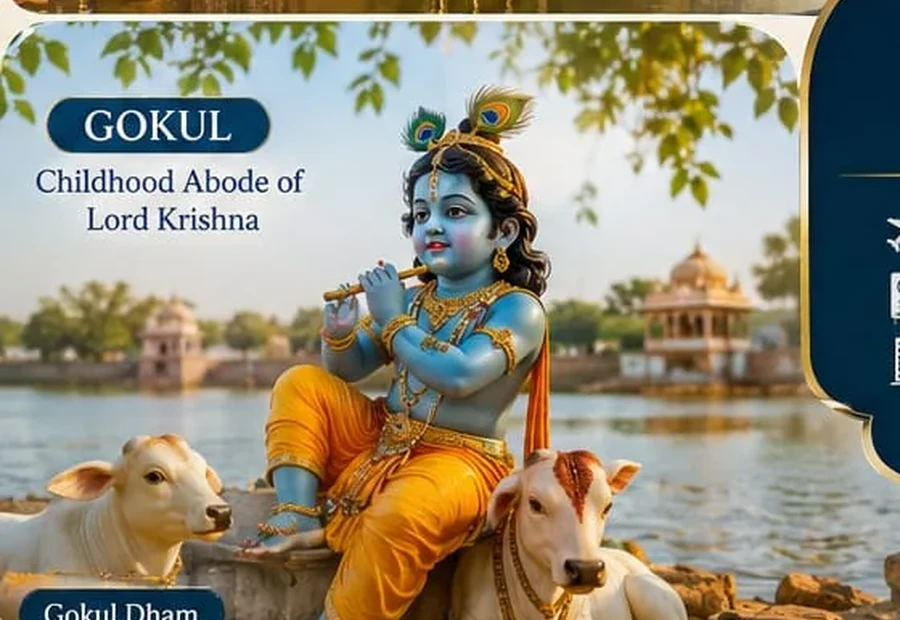 Spiritual India and Krishna pilgrimage imagery